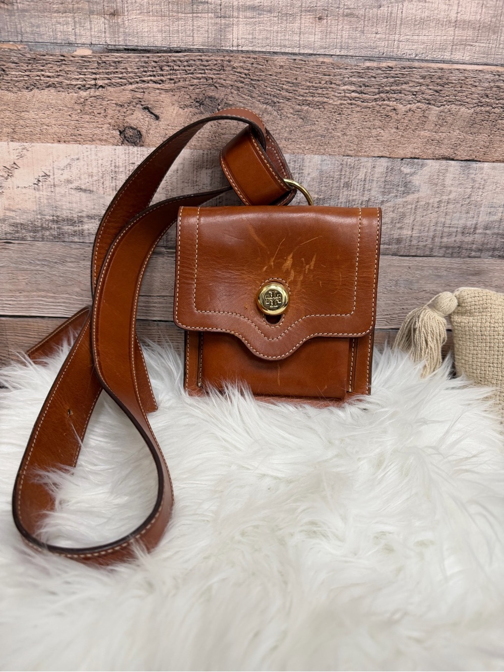 Tory Burch Cognac Small Crossbody OS